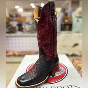 Hondo 3218 Black Cherry Smooth Ostrich cowboy boots